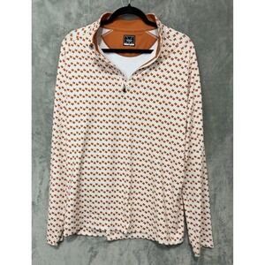 DEOLAX Texas Flag Polo Shirt Mens Medium Golf AOP Long Sleeve Orange